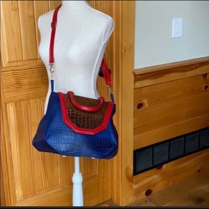 One of a kind Designer Croc Embossed Handbag